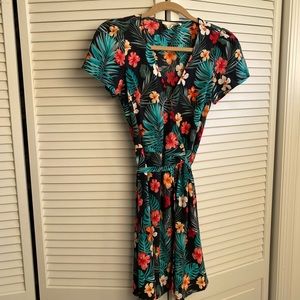 Hyped unicorn floral wrap dress